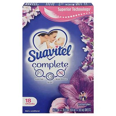 Suavitel Complete Lavender Dryer Sheets 18 ct