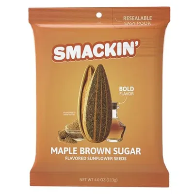 Smackin Sunflower Seeds Maple Brown Sugar 4 oz Bag