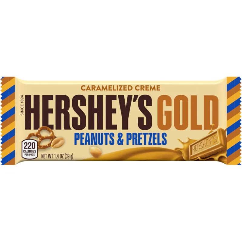 Hershey's Gold Candy Bar Caramelized Crème - Peanuts & Pretzels view 1