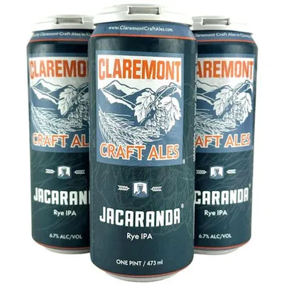 Claremont Craft Ales Jacaranda Rye IPA 4 Pack 16 oz Cans