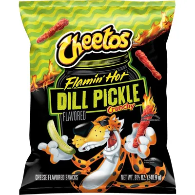Cheetos Flamin' Hot Dill Pickle Crunchy Cheese Flavored Snacks 8.5 oz Bag