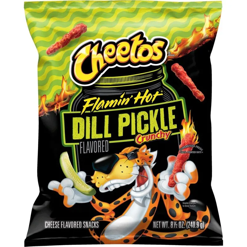 Cheetos Flamin' Hot Dill Pickle Crunchy Cheese Flavored Snacks view 1
