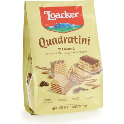 Loacker Quadratini Tiramisu Wafer Cookies 7.76oz Count