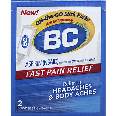 BC Aspirin Fast Pain Relief Powder 2 ct packets 2count
