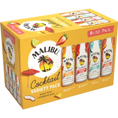 Malibu Cocktails Variety Pack 8 Pack 96 oz Cans