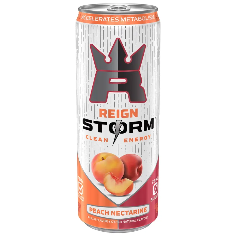 Reign Storm Peach Nectarine Clean Energy Drink view 1