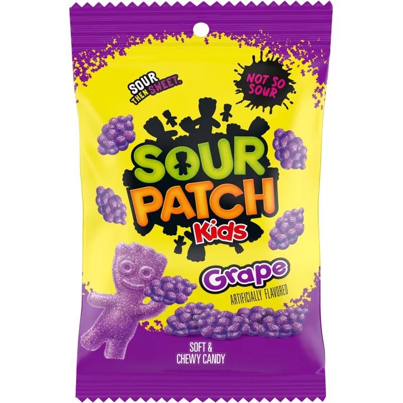 Sour Patch Kids Candy Grape Soft & Chewy Bag view 1