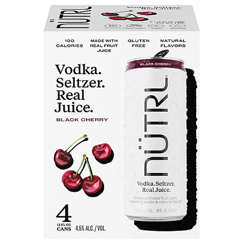 NUTRL Vodka Seltzer Black Cherry view 1