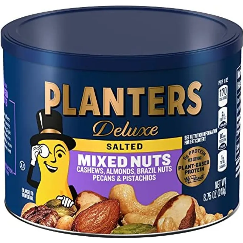 Planters Deluxe Mixed Nuts Cashews Almonds Brazil Nuts Pecans Pistachios view 1