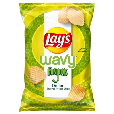 Lay's Wavy Funyuns Onion Flavored Potato Chips 7.5 oz Bag