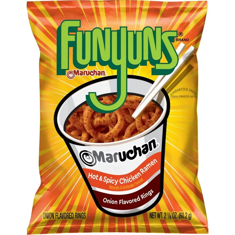 Funyuns Hot & Spicy Chicken Ramen Onion Flavored Rings view 1