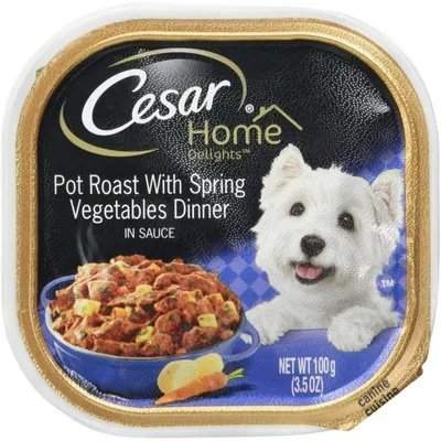 Cesar Home Delights Pot Roast with Vegetables Wet Dog Food Tray 3.5 oz