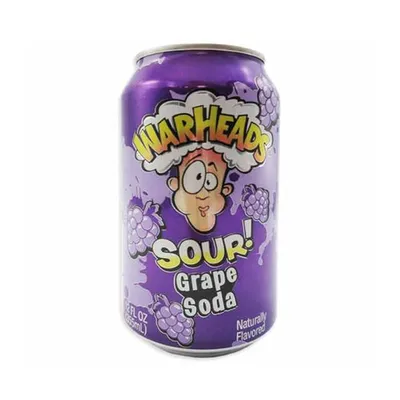Warheads Sour Grape Soda 12 oz Can