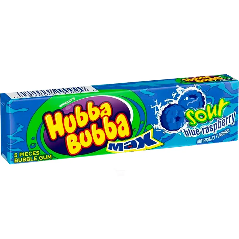 Hubba Bubba Max Sour Blue Raspberry Bubble Gum view 1