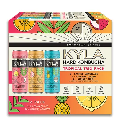 KYLA Hard Kombucha Tropical Trio Variety Pack 6pk 72 oz cans