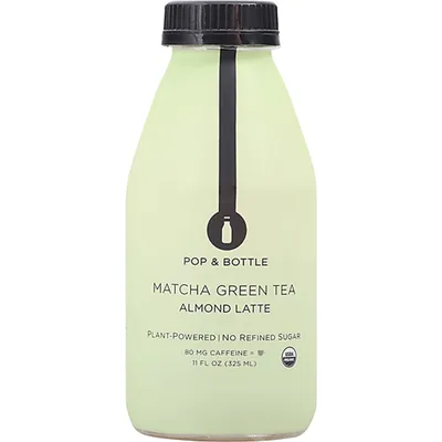 Pop & Bottle Matcha Green Tea Almond Latte 11 oz