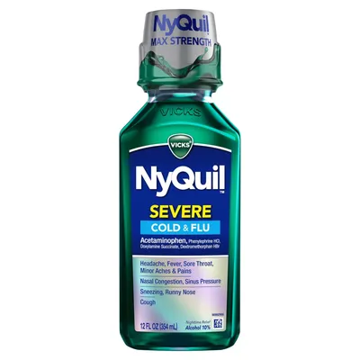 Vicks NyQuil Severe Cold & Flu 12 oz Bottle