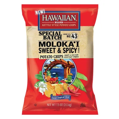 Hawaiian Kettle Style Potato Chips Original 7.5 oz Bag