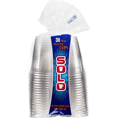Solo Clear Plastic Cups 10 oz 36 Count