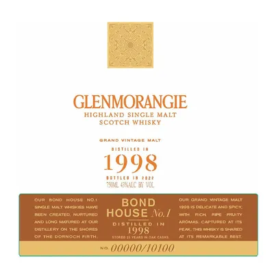 Glenmorangie Grand Vintage Single Malt 1998 750mL