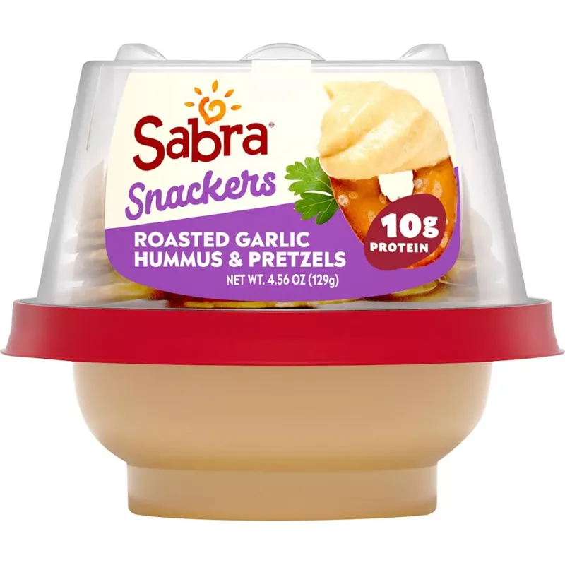 Sabra Snackers Roasted Garlic Hummus & Pretzels view 1