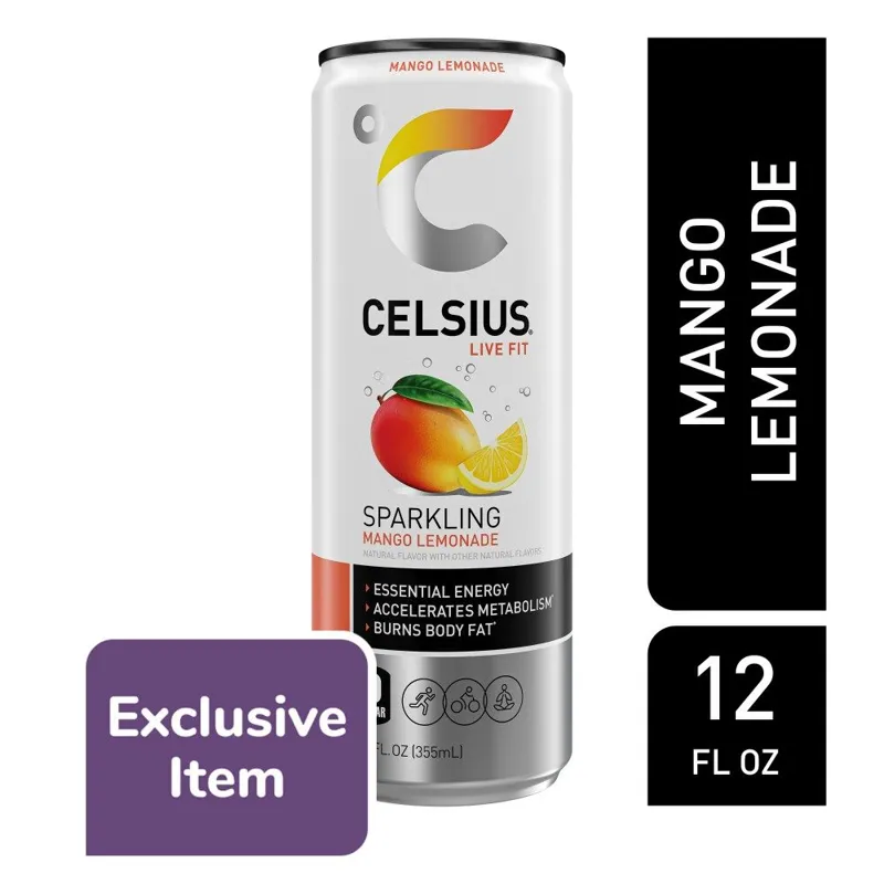 Celsius Sparkling Mango Lemonade Energy Drink view 1