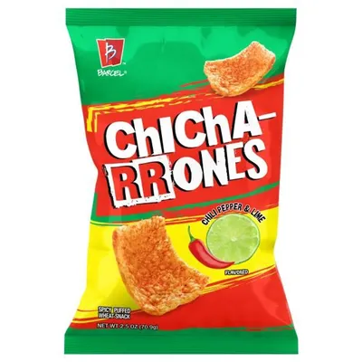 Barcel Chicharrones Chili Pepper & Lime Puffed Wheat Snack 2.5 oz Bag
