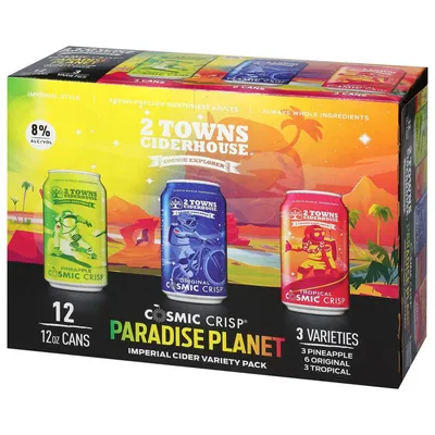 2 Towns Ciderhouse Cosmic Crisp Paradise Planet Variety Pack 12-Pack 12 oz cans
