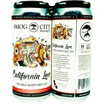 Smog City Brewing California Love Double Hoppy Red Ale 4-pack 64 oz cans