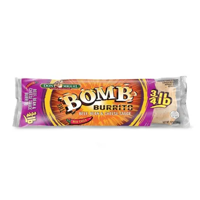 Don Miguel The Bomb Burrito Beef, Bean & Cheese Red Chile 12 oz Bag