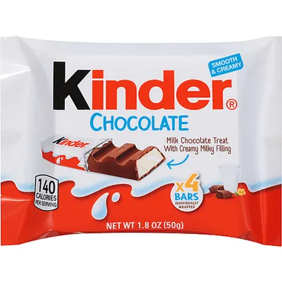 Kinder Chocolate Bar, Smooth & Creamy 4 Pack
