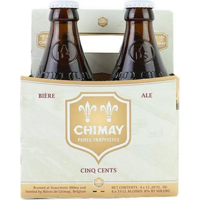 Chimay White Cinq Cents Triple Ale Bottles (11.2 oz x 4 ct)