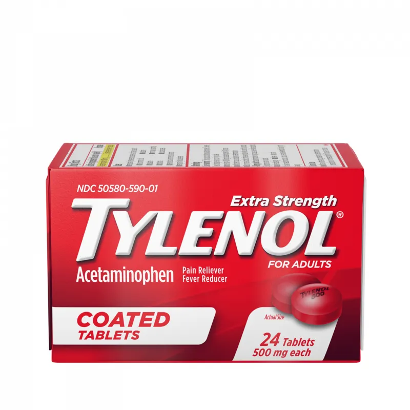 Tylenol Extra Strength Coated Tablets Box view 1