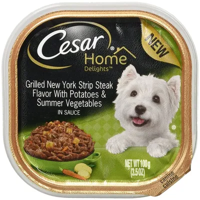 Cesar Home Delights Grilled New York Strip Flavor with Vegetables Wet Dog Food 3.5 oz