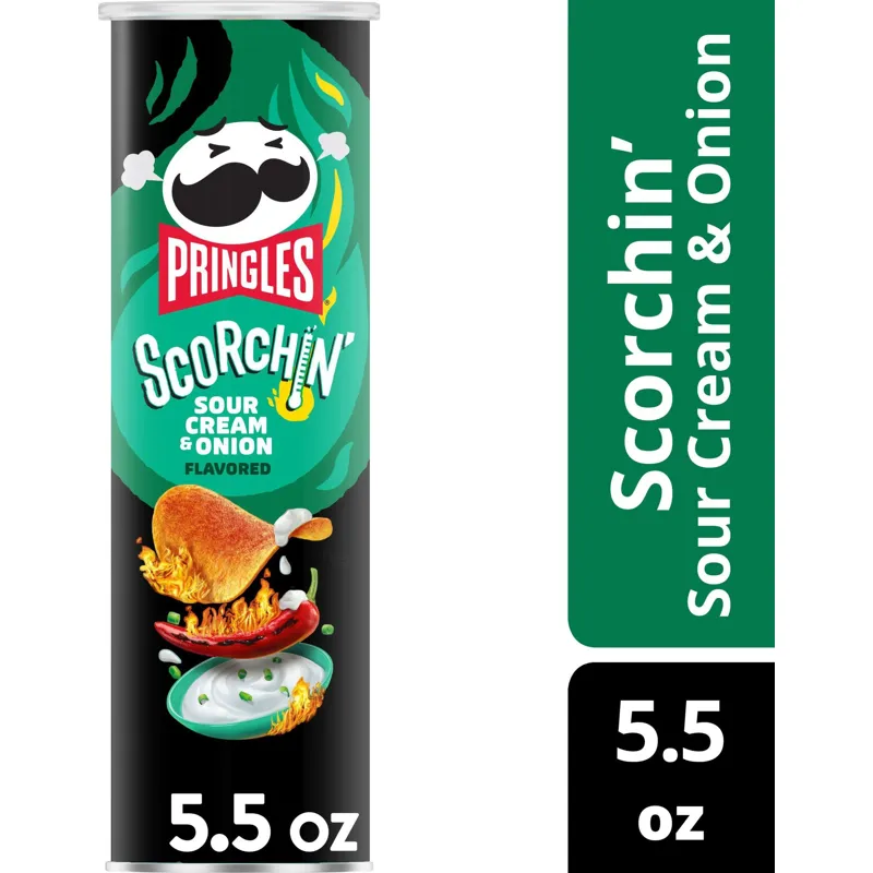 Pringles Scorchin' Sour Cream And Onion Potato Crisps view 1