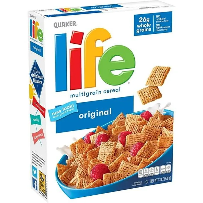 Quaker Life Original Cereal Box view 1
