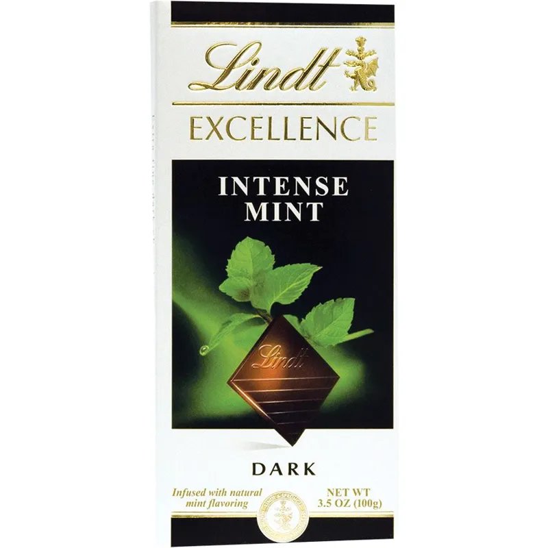 Lindt Excellence Candy Bar Extra Fine Dark Chocolate - Intense Mint Box view 1
