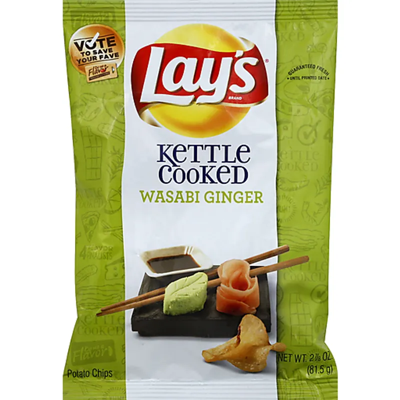 Lay's Kettle Cooked Wasabi Ginger Potato Chips view 1