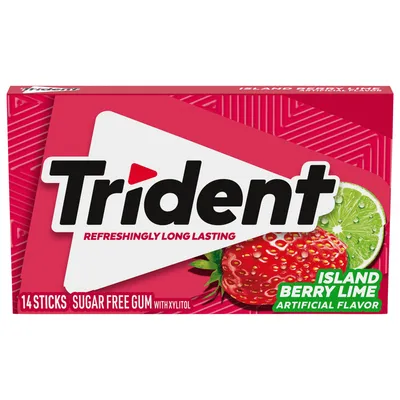 Trident Island Berry Lime Sugar Free Gum 14 Pieces 0.9oz
