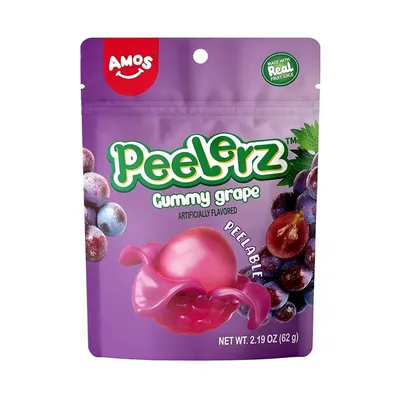 AMOS Peelerz Peelable Gummy Candy Grape Flavor 6 oz Bag