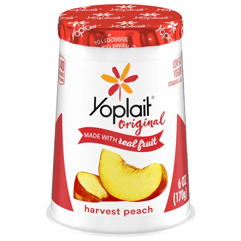 Yoplait Original Harvest Peach Low Fat Yogurt cup view 1