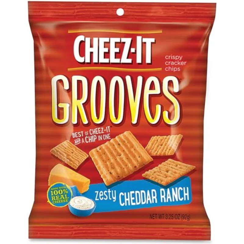 Cheez-It Grooves Crispy Cracker Chips Zesty Cheddar Ranch view 1