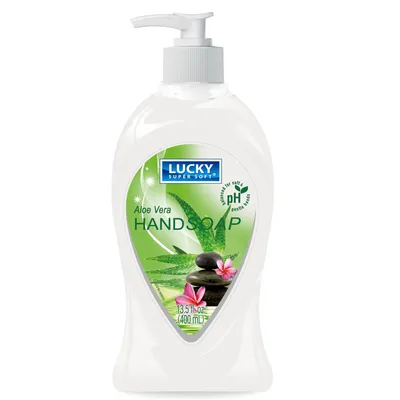Lucky Super Soft Liquid Hand Soap Aloe Vera 13.5 oz Bottle