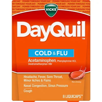 Vicks DayQuil Cold & Flu 8 LiquiCaps 8 ct 8ct Box