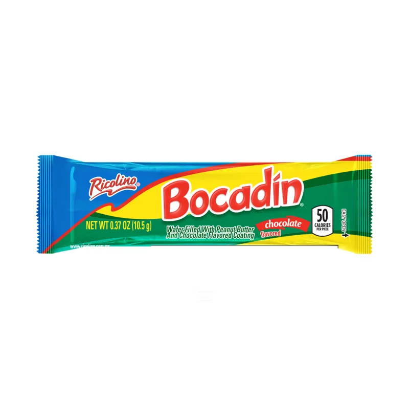 Ricolino Bocadin Chocolate Covered Peanut Butter Filled Wafer Bar view 1
