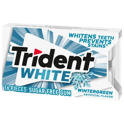 Trident White Sugar Free Gum Wintergreen 16 Pieces