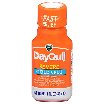 Vicks DayQuil Severe Cold & Flu Shot 1 oz Bottle