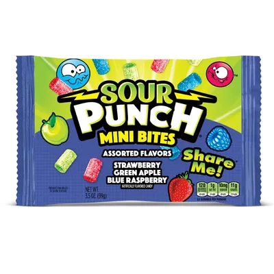 Sour Punch Mini Bites Assorted Flavors 3.5 oz Bag