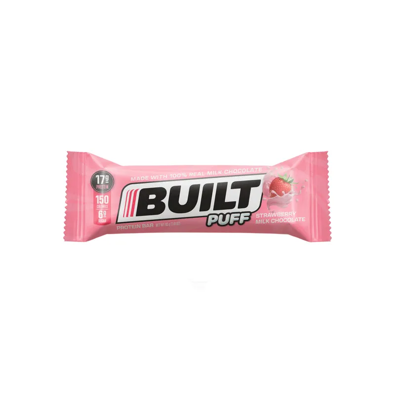 BUILT Puff Strawberries & Cream Protein Bar view 1