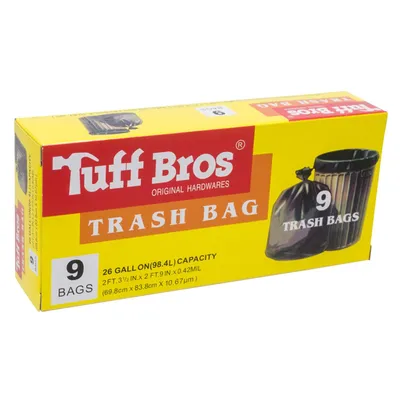 Tuff Bros Trash Bags 9 Count 26 Gallon